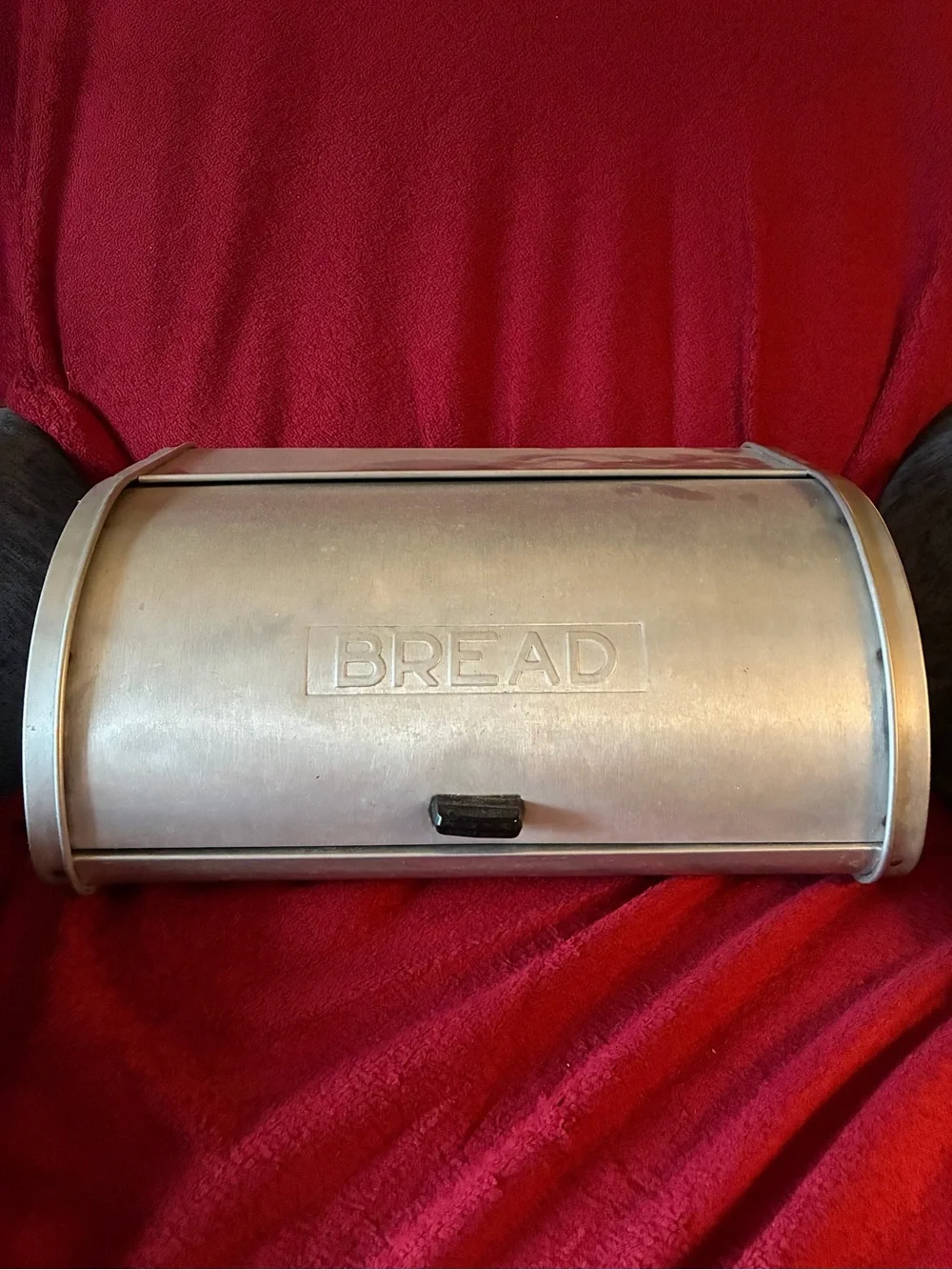 Vintage 1960’s aluminum Roll-Top Bread Box - Countertop Storage